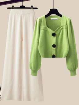 MISS MOSA BY AKANKSHA - Jolene Woolen Green Co-Ord (Set of 2)