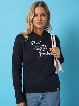 Campus Sutra - Womens Blue Printed Sweatshirt