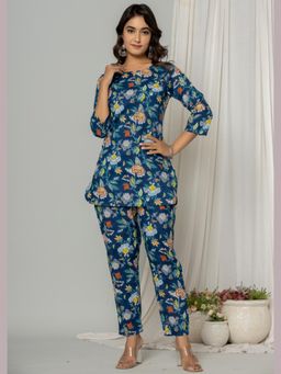 VEDANA - Blue Printed Cotton Co-Ord Set