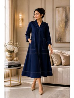 Autumnlane - Blue Solid Cotton Dress