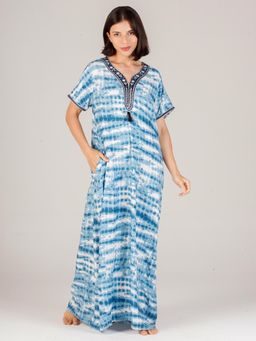 evolove - Blue Vibrant Bliss Rayon Nighty