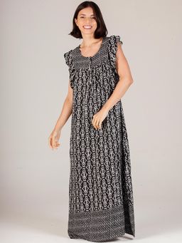 evolove - Black Vibrant Bliss Rayon Nighty