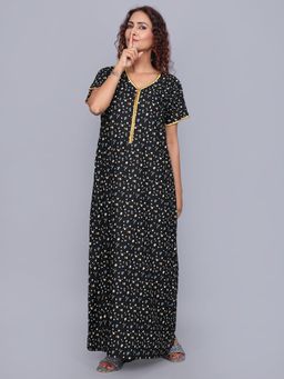 evolove - Black Vibrant Bliss Rayon Nighty