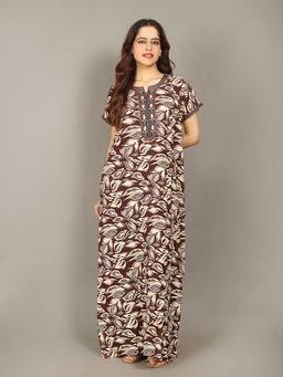 evolove - Brown Vibrant Bliss Rayon Nighty