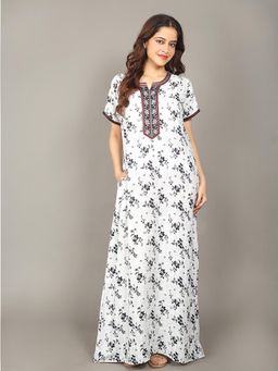 evolove - White Vibrant Bliss Rayon Nighty