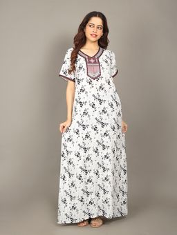 evolove - White Vibrant Bliss Rayon Nighty