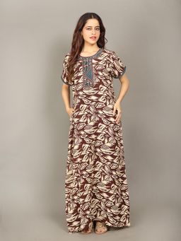 evolove - Brown Vibrant Bliss Rayon Nighty