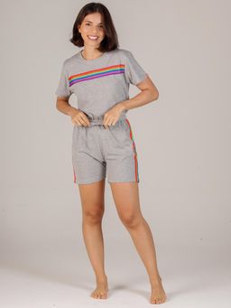 evolove - Grey Solid T-Shirt and Shorts