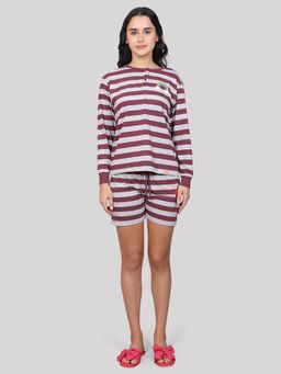 evolove - Brown Stripes T-Shirt and Shorts