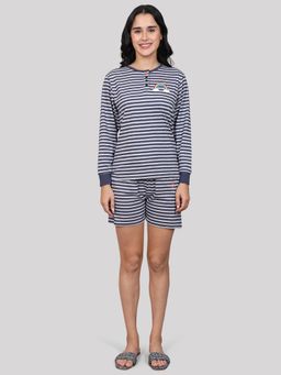 evolove - Navy Blue Stripes T-Shirt and Shorts