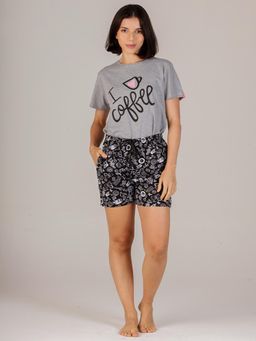 evolove - Grey Printed T-Shirt and Shorts