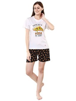 evolove - White Printed T-Shirt and Shorts