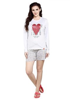 evolove - Grey Printed T-Shirt and Shorts