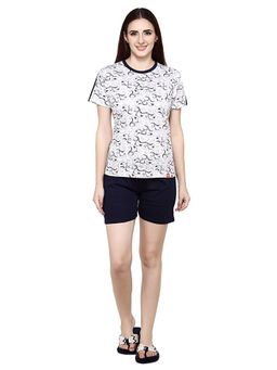 evolove - Off White Printed T-Shirt and Shorts