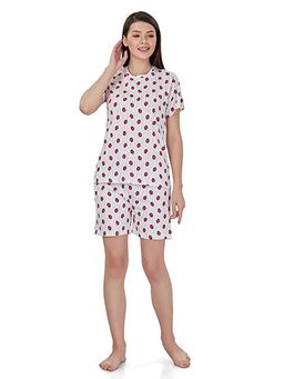 evolove - White Printed T-Shirt and Shorts