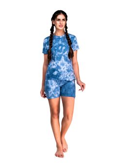 evolove - Blue Printed T-Shirt and Shorts