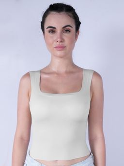 SOIE - Seamless Green Padded Camisole with Broad Straps
