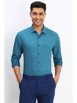 Allen Solly - Men Blue Slim Fit Print Full Sleeves Formal Shirt