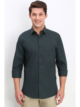 Allen Solly - Men Green Slim Fit Checks Full Sleeves Casual Shirt