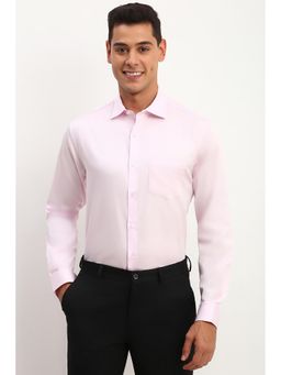 Allen Solly - Men Pink Slim Fit Solid Full Sleeves Formal Shirt