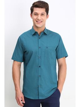 Allen Solly - Men Blue Slim Fit Print Half Sleeves Casual Shirt