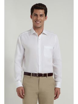 Allen Solly - Men White Regular Fit Textured Full Sleeves Formal Shirt