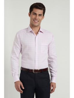 Allen Solly - Men Pink Regular Fit Checks Full Sleeves Formal Shirt