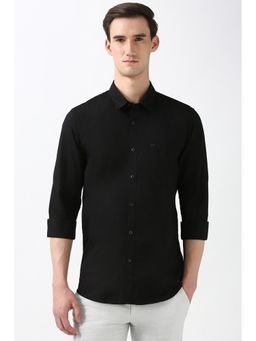 Peter England - Men Black Slim Fit Solid Casual Shirt