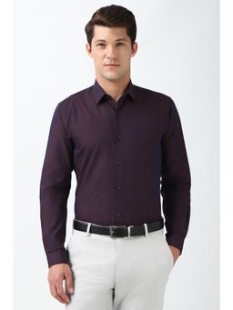 Peter England - Men Purple Regular Fit Full Sleeves Formal Shirt