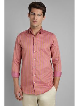 Simon Carter - Men Pink Stripes Full Sleeves Shirt