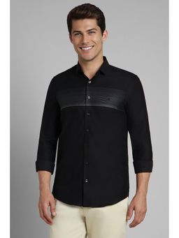 Simon Carter - Men Black Stripes Full Sleeves Shirt