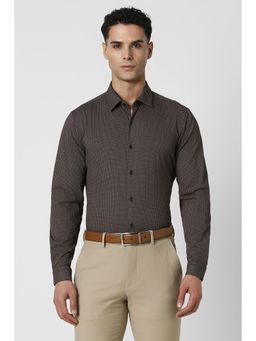 Van Heusen - Men Brown Slim Fit Print Full Sleeves Shirt