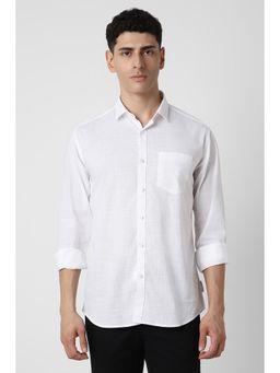 Van Heusen - Men White Slim Fit Full Sleeves Shirt