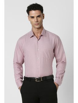 Van Heusen - Men Maroon Regular Fit Checks Full Sleeves Formal Shirt