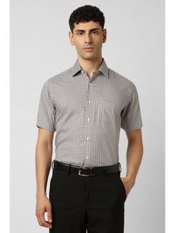 Van Heusen - Men Multi-Color Regular Fit Checks Half Sleeves Formal Shirt