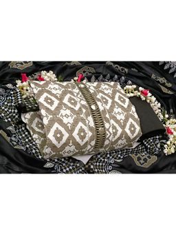 SALWAR STUDIO - Unstitched Cotton Dress Material For Women - Grey & Black (Set of 3)