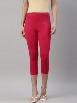 TWIN BIRDS - Women Solid Skinny Fit Three-Fourth Length stretch Cotton Capri legging