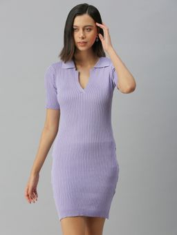 SHOWOFF - Women Lavender Bodycon Dress