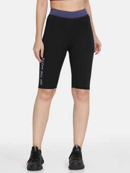 Zivame - Zelocity Quick Dry High Rise Shorts - Jet Black