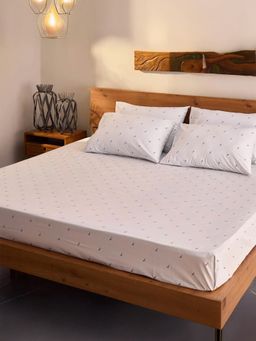 Unalome - Coastal Breeze 250 Tc Single Fitted Bedsheet with Two Pillow Covers