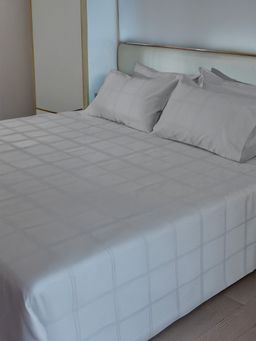 Unalome - Gunmetal 300 Tc Single Fitted Bedsheet with Two Pillow Covers