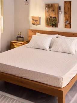 Unalome - Sea Horse 180 Tc Single Fitted Bedsheet with Two Pillow Covers