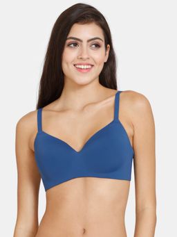 Zivame - Beautiful Basics Padded Non Wired 3-4th Coverage T-shirt Bra - Navy Peony