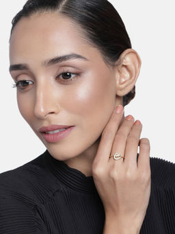 Estele - Gold Plated CZ Exquisite Ring for Women