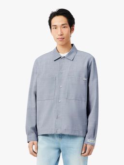 Lacoste - Men Grey Polyester Blend Solid Shirt