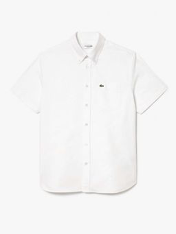 Lacoste - Men White Cotton Solid Shirt