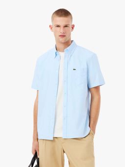Lacoste - Men Blue Cotton Solid Shirt