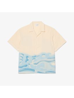 Lacoste - Men White Cotton Stripes Shirt