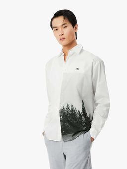 Lacoste - Men White Cotton Printed Shirt