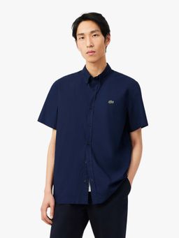 Lacoste - Men Blue Cotton Solid Shirt